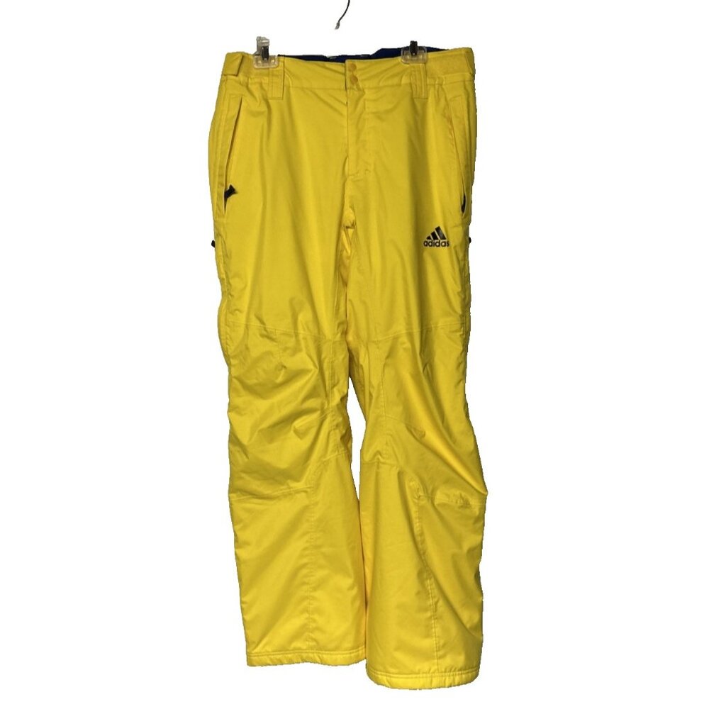 Adidas Men’s Size 38 Snow Ski Winter Pants Bright Yellow Blue Lined Recco